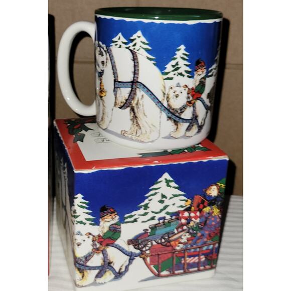 Vtg Christmas Cups (2) Potpourri Designs Santa Mug-An Arctic Cmas 1994 CoffeeCup - Picture 6 of 12